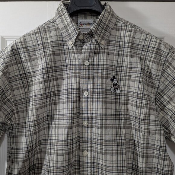 Walt Disney World Short Sleeve Button Down Men's Plaid Shirt - Size M - Picture 2 of 10